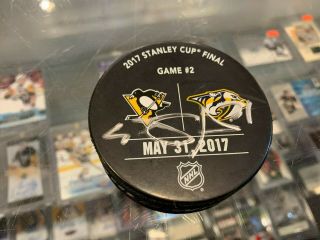 5/31 2017 Evgeni Malkin Pittsburgh Penguins Signed Stanley Cup Game 2 Puck Jsa