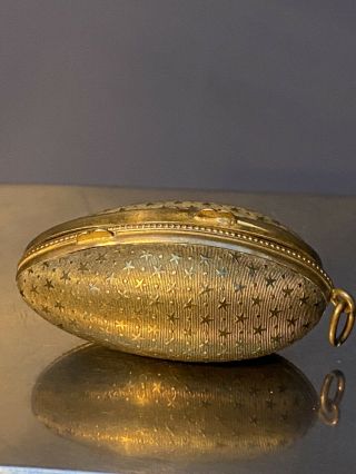 Vintage Brass Velvet Lined Egg Shaped Thimble Case