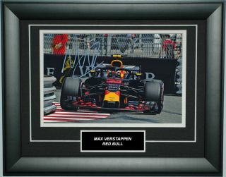Max Verstappen Signed 8x12 Inches 2018 Red Bull F1 Monaco Gp Photo Frame
