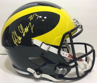 Rashan Gary Signed Michigan Wolverines Full Size Football Helmet Auto W/