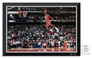 Michael Jordan Facsimile Signed Chicago Bulls All - Star Slam Dunk Museum Canvas™