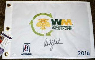 Phil Mickelson Signed 2016 Waste Management Phoenix Open Flag - 3x Champion Jsa