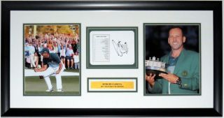 Sergio Garcia Autographed 2017 Masters Scorecard Jsa 8x10 Photo Set Framed