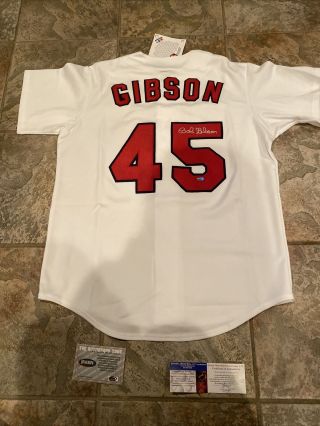 Bob Gibson Signed St Louis Cardinals Jersey Size L