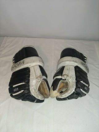 Vintage Jofa 686 Hockey Gloves Black And White Leather