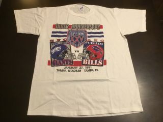 Nwt Vintage 90s Mens Lrg Superbowl Xxv T Shirt Ny Giants Buffalo Bills Nfl 1991