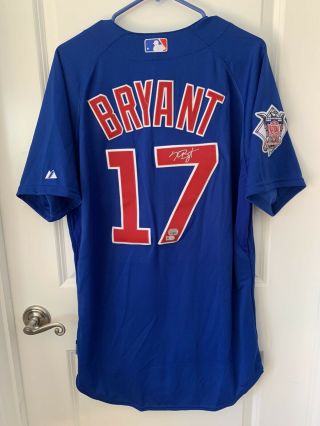 Kris Bryant Signed Authentic Blue Chicago Cubs Majestic Jersey Mlb/fanatics Auth