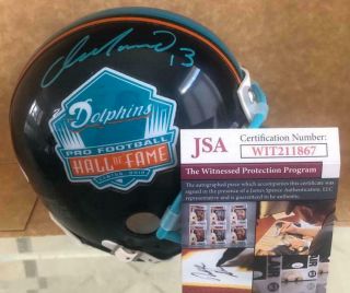 Dan Marino Miami Dolphins Signed Dolphins Hall Of Fame Custom Mini Helmet Jsa W