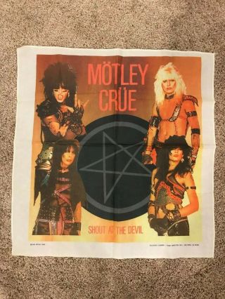1984 Motley Crue Shout At The Devil Tapestry Flag Fabric Poster Banner - Vintage