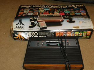 Vintage Atari Video Computer System Box With Manuals,  2 Controllers complete 2