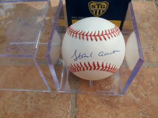 Hall Of Famer Hank Aaron Signed Official National League Baseball Jsa Loa