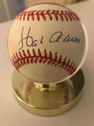 Hank Aaron Autographed Official National League Baseball