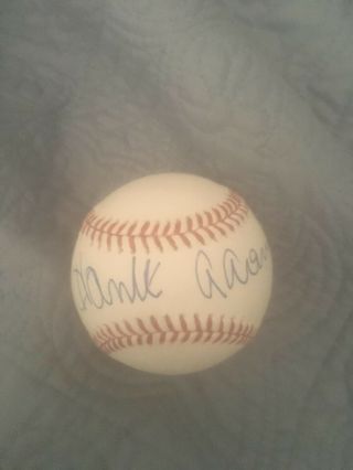 Hank Aaron Autographed Signed Official Major League Baseball With Steiner Hologr