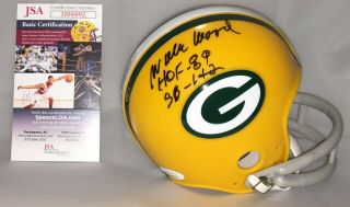 Willie Wood Signed Green Bay Packers Mini Helmet Jsa Authentic Jj08092