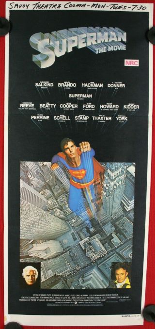 Vintage 1978 Cult Film " Superman The Movie " Daybill Movie Poster