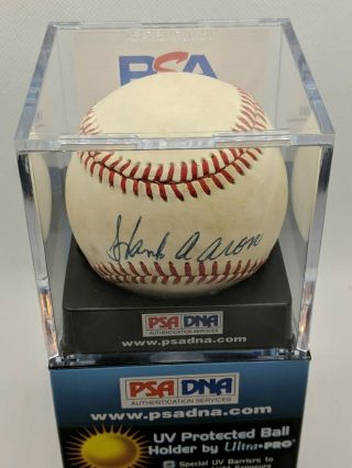 Hank Aaron Autographed Baseball PSA DNA Authentication Certificate Auto 4
