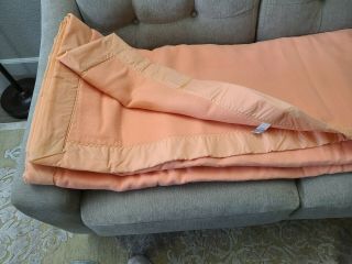 Vintage Peach Orange Satin Edge Acrylic Blanket Queen USA King 100 x 90 2