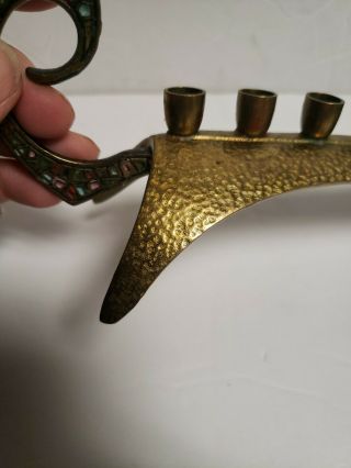 Vintage Brass Hanukkah Jewish Menorah 9 Candle Holder Beautifully crafted 3
