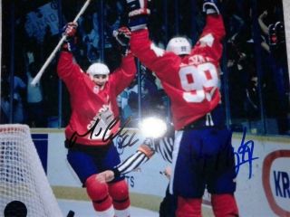1987 Canada Cup Champs Lemieux & Gretzky Hand - Signed Autographed 8x10 W/coa