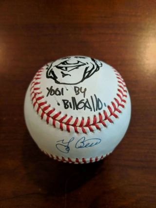 Yogi Berra Signed Baseball With Bill Gallo Artwork Read