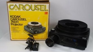 Vintage Kodak Carousel 760h Slide Projector With Remote - Parts Only - Powers On