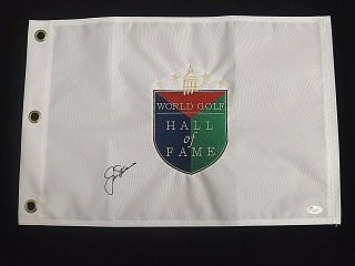 Jack Nicklaus Signed Auto World Golf Hall Of Fame Flag Jsa Loa Z19259 (os55)