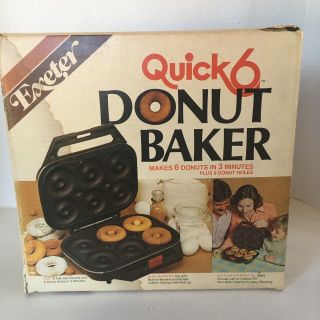 Vintage Exeter Quick 6 Donut Baker Maker Model 766 Makes 6 Donuts In 3 Minutes