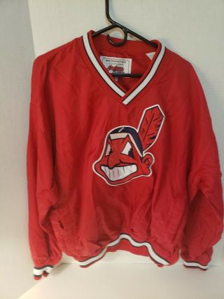 Starter Cleveland Indians Vintage Warm Up Jacket Chief Wahoo Jacobs Field Large