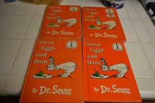 4 Books Green Eggs And Ham Dr.  Seuss 1st Edition 1960 Beginner Books