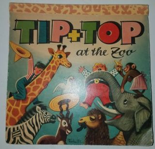 Tip Top At The Zoo (im Zoo) (german) 1961 Vintage Rare Popup Book 3 Loose Peices