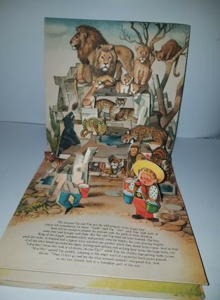 TIP TOP AT THE ZOO (IM ZOO) (GERMAN) 1961 VINTAGE RARE POPUP BOOK 3 loose peices 3