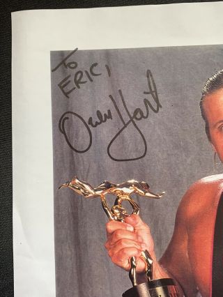 OWEN HART Autographed WWF (WWE) PROMO PRINT w/PSA DNA AUTHENTICATION 2