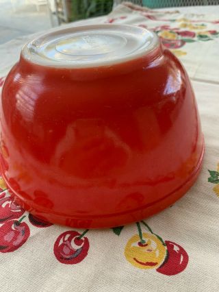 402 Vintage Pyrex Primary Red Mixing Nesting Bowl 1 1/2 Qt 7 1/4 "