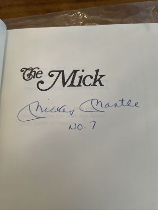 Mickey Mantle Autographed ' The Mick ' 1st Edition Hardback Cover Book 2