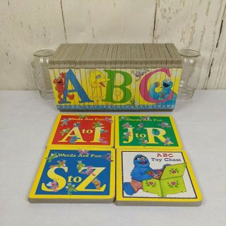 Vintage Set Of 26 - Sesame Street Abc Board Puzzle Books Complete Plus 4 More