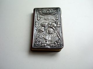 1905 SOLID SILVER FRONT COMMON PRAYER BOOK - BIBLE - ANGELS/CHERUBS - LARGER VERSION 3