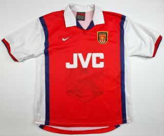 Vintage The Gunners Arsenal Nike Jvc Shirt English Football Jersey Mens Xl Red
