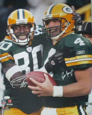 Packers Brett Favre & Donald Driver Dual Signed 16x20 Photo 2 Auto - Jsa