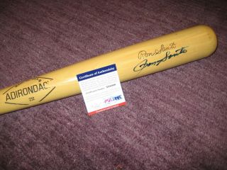 Ron Santo (chicago Cubs) Signed Rawlings Engraved Bat W/ Psa