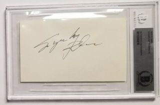 Sugar Ray Robinson Auto Beckett Bas Signed Index Card Boxing Autograph Encased