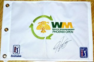 Hideki Matsuyama Signed Waste Management Phoenix Open Flag Undated Champ 2016 - 17