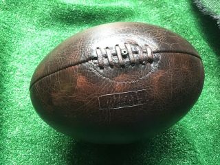 Dark Brown Vintage 1920 ' s Style Leather Rugby Ball WITH DEFECTS 2