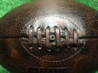 Dark Brown Vintage 1920 ' s Style Leather Rugby Ball WITH DEFECTS 3