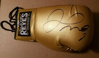Floyd Mayweather Jr Signed Gold Reyes Boxing Glove Beckett