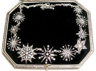 Statement Jewellery Art Deco Vintage Rhinestone Star Necklace