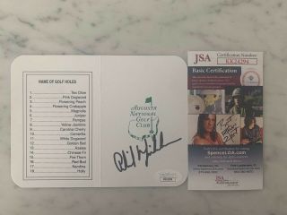 Phil Mickelson Signed Masters Golf Tournament Scorecard Autographed Jsa Auto
