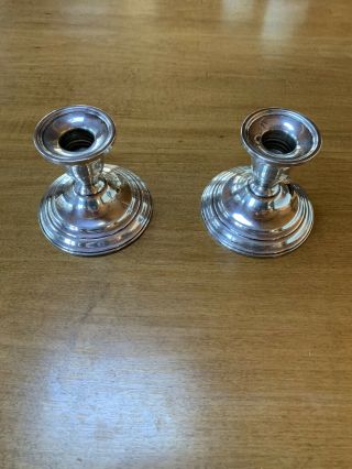 Two Vintage Silver Plate Candle Holders International Sterling