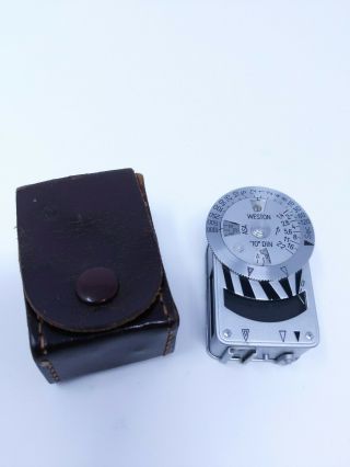 Vintage Vintage Weston Metraphot Light Meter W/ Leather Case Germany