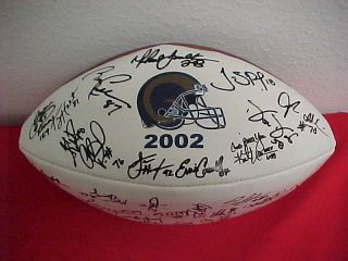 St Louis Rams 2002 Team Players Signed Souvenir Wilson Nfl Autograph Football