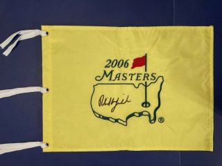 Phil Mickelson Signed 2006 Masters Tournament Augusta National Golf Flag Pga